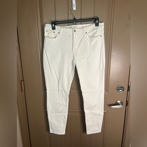 J. Crew Women’s White Stretch Skinny Jeans | 32” Mid-Rise Denim with 28” Inseam